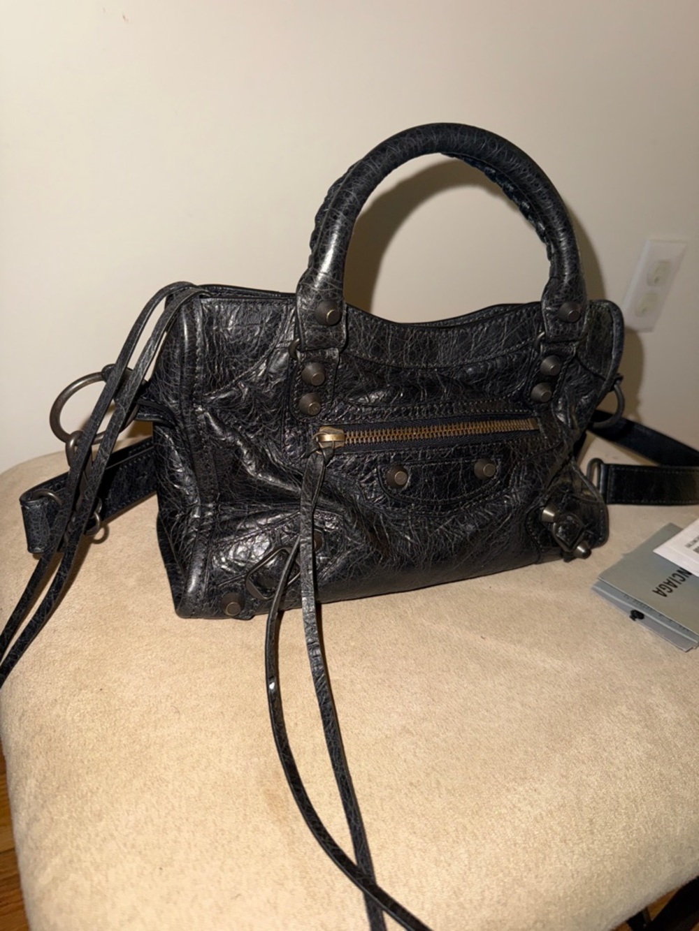 Balenciaga Mini City Satchel in Black Leather - Picture 3 of 13